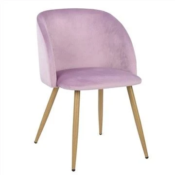Pembe Modern Retro Kumaş Kol Dayama Rahat Yemek Sandalyesi