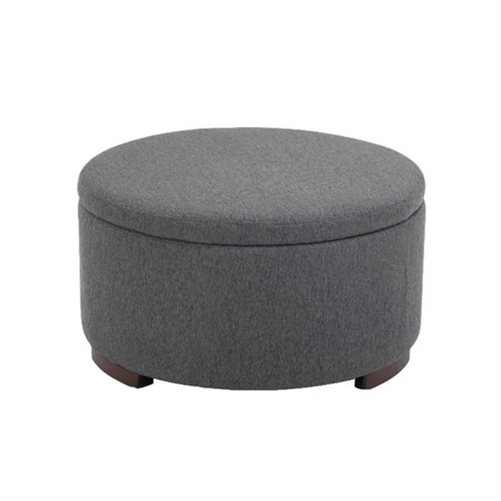 Comfort Yuvarlak Osmanlı Gri Kumaş