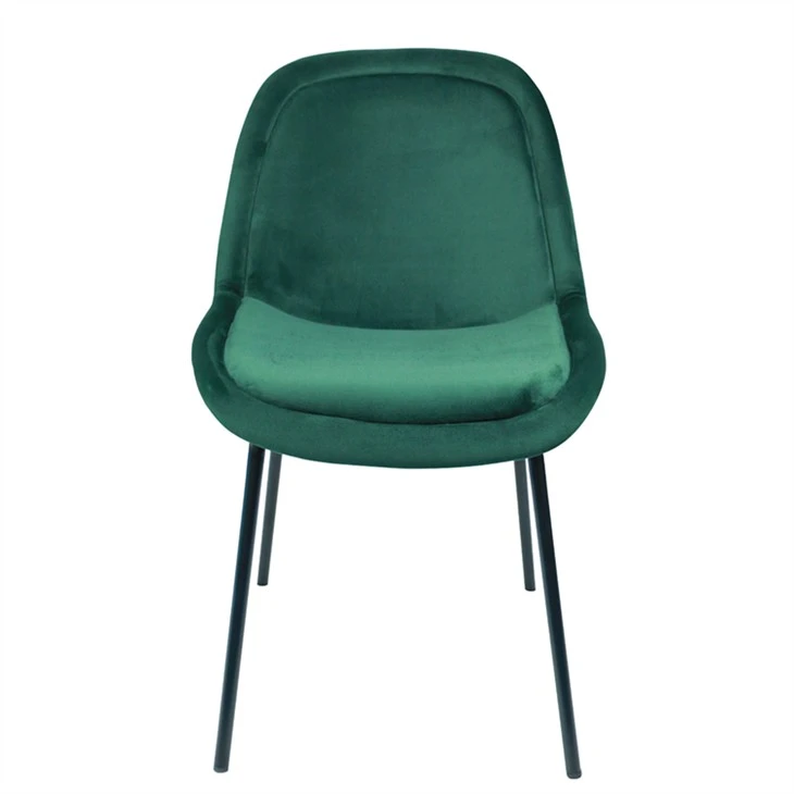 Modern vintage zümrüt yeşili kadife yemek sandalyesi