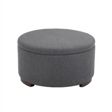 Comfort Yuvarlak Osmanlı Gri Kumaş