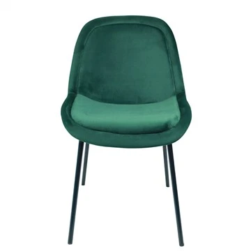 Modern vintage zümrüt yeşili kadife yemek sandalyesi