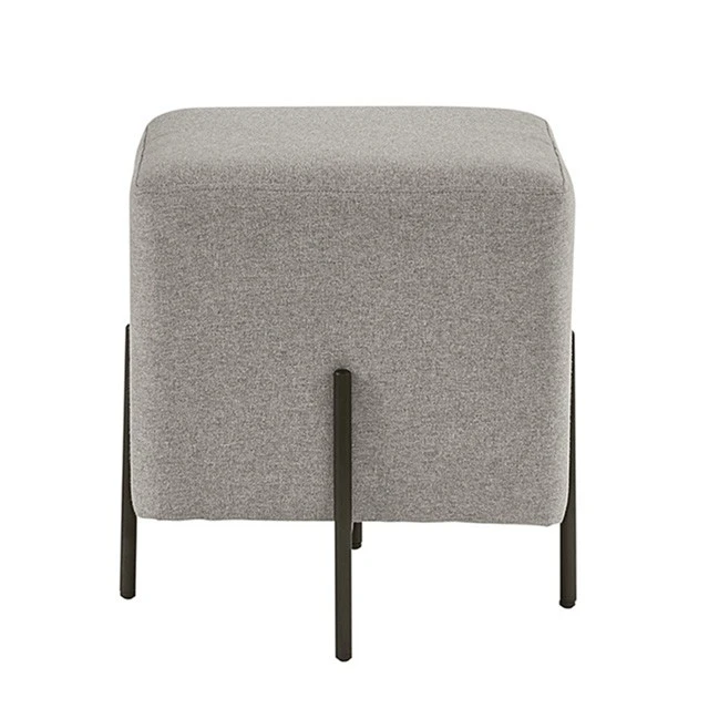 Square Ottoman Stool with Metal Leg