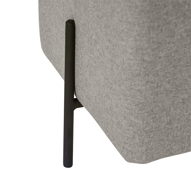 Square Ottoman Stool with Metal Leg